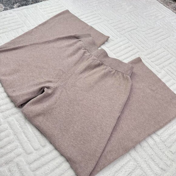 Sioni Boho Wide Leg Sweat Pant Neutral Basic High Waisted Pants - Picture 4 of 6